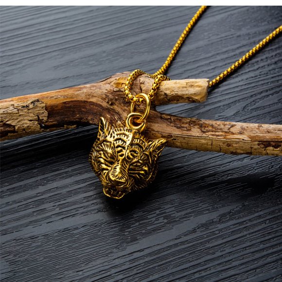 men's tiger head necklace - Picture 2 of 2